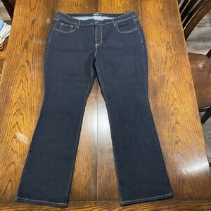 Women's Old Navy Curvy Fit Bootcut Dark Wash Denim Jeans 18 Short